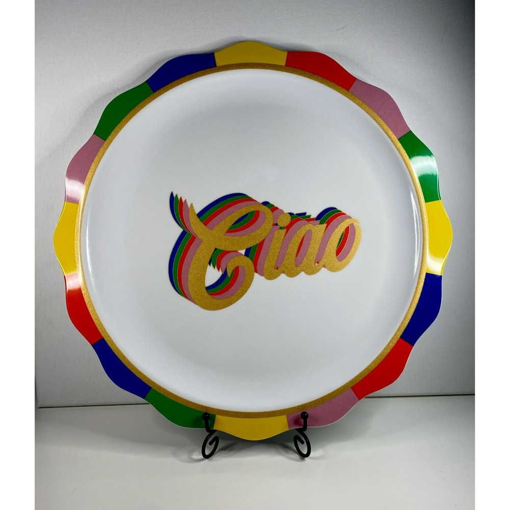 Jonathan Adler X Michael's Ciao Melamine Bright Colors Serving Platter NEW